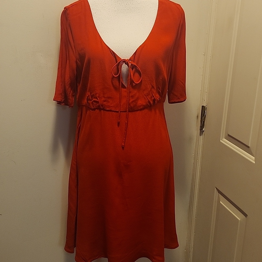Majorelle Mini Dress V Neck Tie Large